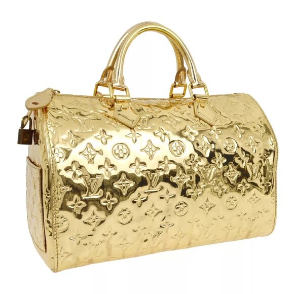 Louis Vuitton Gold Monogram Miroir Speedy 30 Handbag - Picture 5 of 7